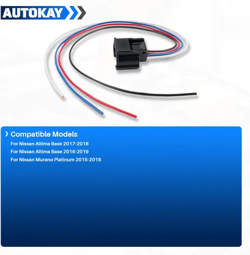 Miniatura 3 de AUTOKAY - Arnés conector de contraventana del radiador para Nissan Murano Altima 2015-2020 62330-9HS0A Conector activo de contraventana del radiador