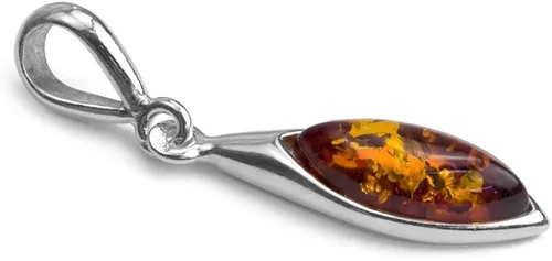 Miniatura 2 de Plata de ley Ámbar Marquise Forma Colgante