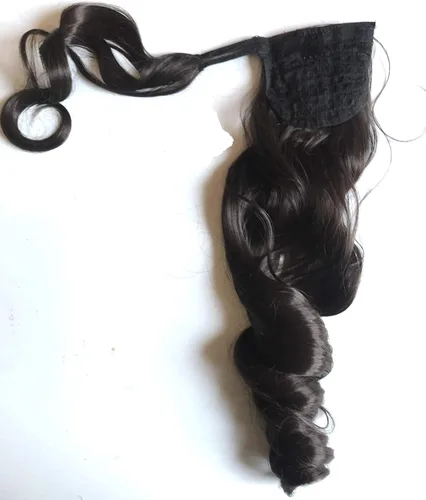 Miniatura 5 de SHOWTIME Extensiones de cola de caballo onduladas con clip de garra de 14 pulgadas, color rubio platino claro decolorado #613, fibra resistente al