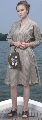 Miniatura 5 de Myra Bag Vintage 1930 Upcycled Canvas Wristlet Bag S-1144, Marrón
