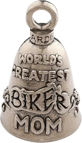 Miniatura 17 de Guardian Bell Good Luck Bell w/Keyring & Black Gift Bag Motorcycle Bell Pewter Good Luck Gift Bike Bell Made in USA El mejor abuelo motero
