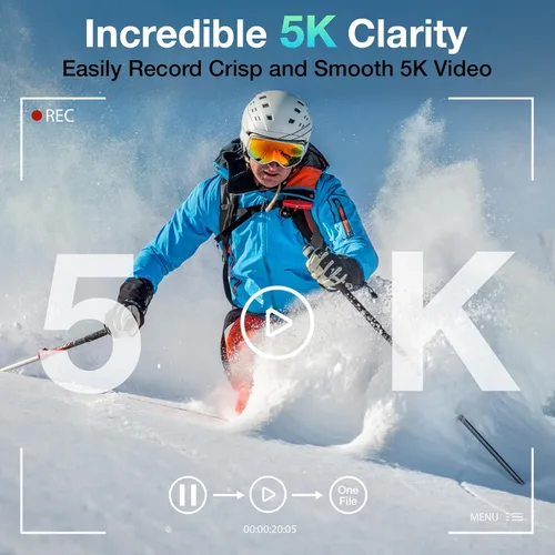 Miniatura 3 de Cámara digital 5K para fotografía, cámara de vlogging WiFi de 75MP para YouTube con pantalla abatible de 180° de 3 pulgadas, cámara de video