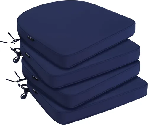 Miniatura 7 de Favoyard Cojines para sillas de exterior de 19 x 19 x 2 pulgadas, juego de 4 cojines de asiento impermeables para muebles de patio con funda