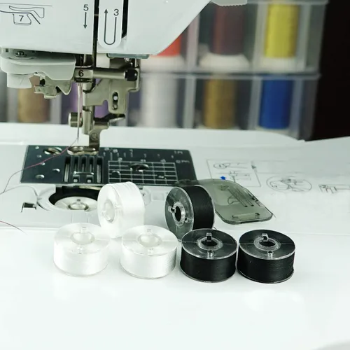 Miniatura 3 de Simthread 144 hilos de bobinas preenrolladas para bordar, clase 15, tipo A, tamaño SA156, poliéster negro de 60 pesos, compatible con Bernina Pfaff