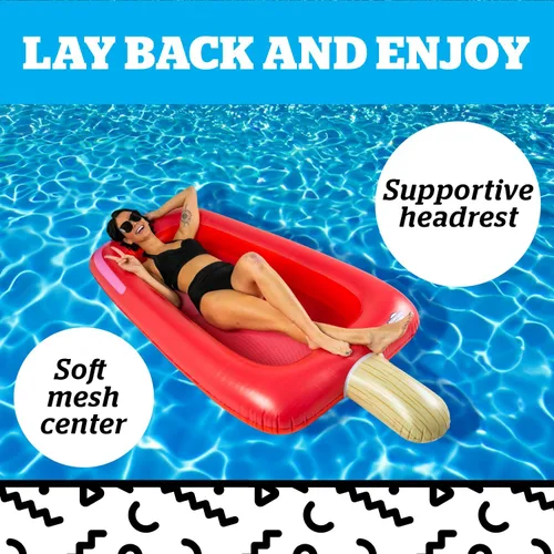 Miniatura 4 de BigMouth Inc. Large Funny Inflatable Raft, Guarded Sides & Headrest, 6 ft Long Heavy Duty Pool Float