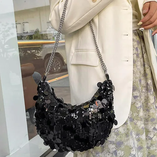 Miniatura 2 de Bolso de noche con lentejuelas brillantes para mujer, bandolera y bandolera para fiesta, graduación, boda