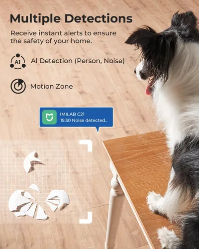 Miniatura 5 de IMILAB Cámara interior de 2.5K, cámara de habitación para dormitorio, perro/mascota/bebé/niñera con aplicación Xiaomi Home, cámara de seguridad