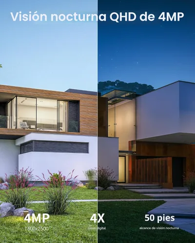 Miniatura 5 de ARCCTV Cámaras de seguridad solar inalámbricas para exteriores, cámara de 4MP con vista de 360° alimentada por batería para exteriores, visión