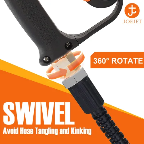 Miniatura 4 de JOEJET Pistola de lavadora de alta presión con giro, pistola corta de lavadora eléctrica con 5 puntas de boquilla de pulverización, enchufe