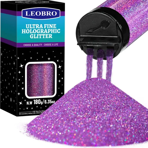 Miniatura 18 de Leobro - Purpurina dorada, 180g/6.35oz de purpurina fina holográfica dorada para resina, manualidades, vasos, uñas, cuerpo, decoraciones de fiesta