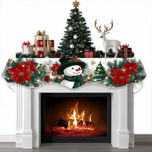 Miniatura 14 de BVBOX Bufanda Decorativa para Repisa de Chimenea Navideña, Cubierta Corredor para Repisa de Chimenea de Navidad e Invierno