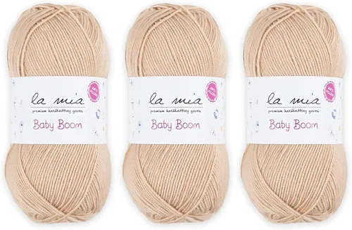 Miniatura 44 de 1 madeja La Mia Baby Boom, hilo acrílico 100% antipilling para tejer y ganchillo para tejer y ganchillo, 3.53 oz (3.5 onzas) / 820.2 ft