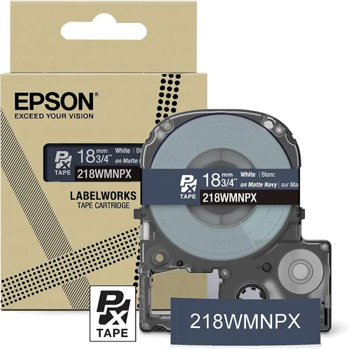 Miniatura 18 de Epson LABELWORKS 218BMBEPX - Cartucho de cinta de PET (poliéster), color negro sobre beige mate, 3/4 pulgadas de ancho, 26 pies