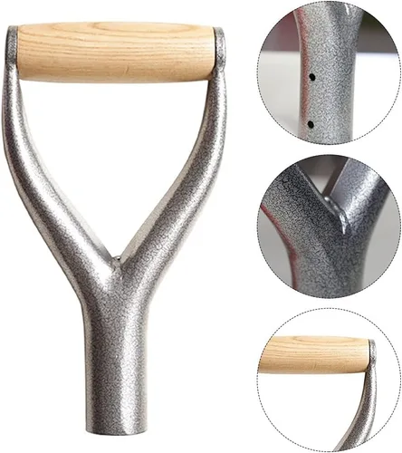 Miniatura 5 de SYCOOVEN Mango de agarre en D, mango de repuesto de pala de metal con mango de pala de agarre de madera para herramienta de rastrillo de excavación
