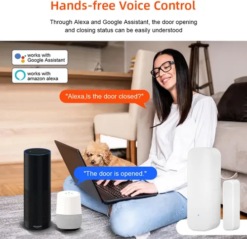 Miniatura 3 de Sensor de puerta WiFi inteligente: sensor de ventana inalámbrico con alerta de notificación de aplicaciones, sensor de contacto abierto de puerta