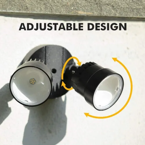 Miniatura 6 de LUTEC 2 paquetes P6221B 2000 lúmenes 18 vatios 28 LED Luz de inundación de doble cabeza para exteriores, impermeable, luz de pared de seguridad