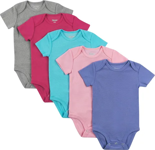 Hanes - Bodis para bebés, Ultimate Flexy de manga corta, unisex, paquete de 5 unidades