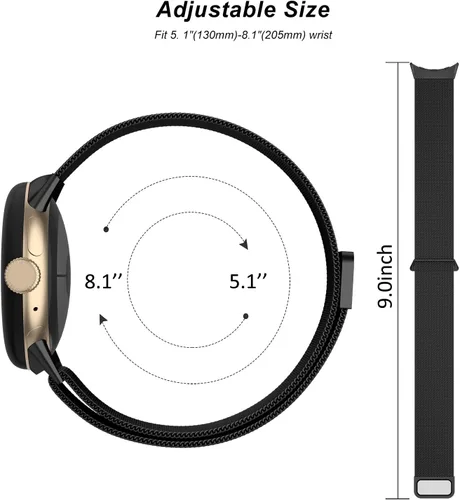 Miniatura 4 de Correa de metal para Google Pixel Watch 1/2/3 de 1.614 in para mujeres y hombres, correa de repuesto ajustable de acero inoxidable