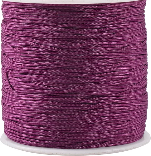 Miniatura 117 de KONMAY 1 rollo de cuerda de nailon para hacer pulseras de 150 yardas, trenzado de nailon Shamballa Macramé/cordón de cuentas de 0.4mm, cordón