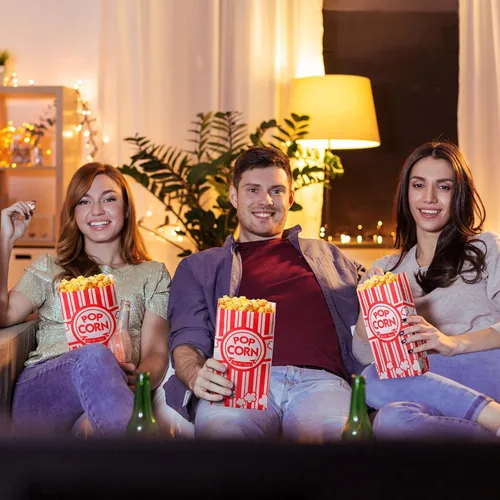 Miniatura 6 de Potchen 500 bolsas de palomitas de maíz de 2 onzas a granel para palomitas de maíz, resistentes a la grasa, bolsas desechables para carnaval, Rojo