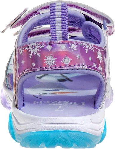 Miniatura 4 de Disney Zapatos para niñas - Minnie Mouse o Frozen - Sandalias deportivas con punta cerrada con luz (6T-12), AnnaElsa