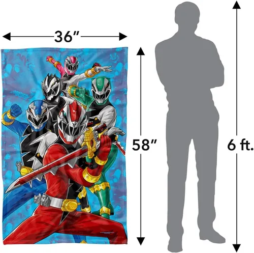 Miniatura 4 de LOGOVISION Power Rangers: Manta de forro polar de Dino Fury, 36 x 58 pulgadas