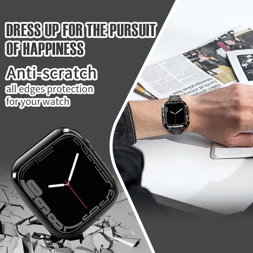 Miniatura 4 de top4cus - Funda ecológica protectora, de TPU suave y flexible, compatible con iWatch Series 5, Series 4, Series 3, Series 2 y Series 1 Negro