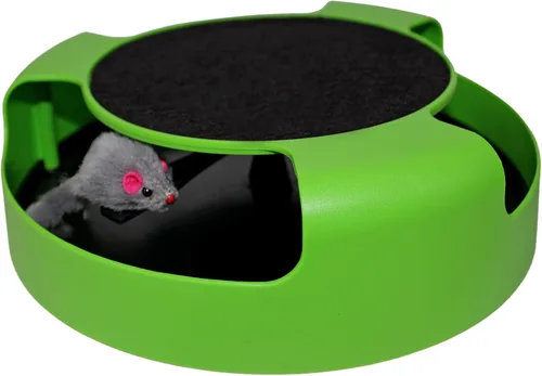 Miniatura 6 de Pequeño árbol de juguete rascador para gatos con pelota – Juguetes para gatos rascadores de interior con cintas coloridas + base duradera – Juguetes