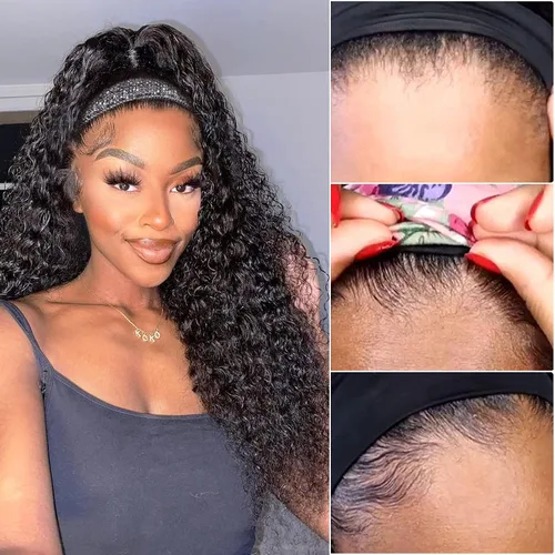 Miniatura 2 de G&T - Peluca de cabello humano rizado de 30 pulgadas para mujeres negras, densidad del 180%, sin pegamento, 100% cabello humano brasileño, ondulado
