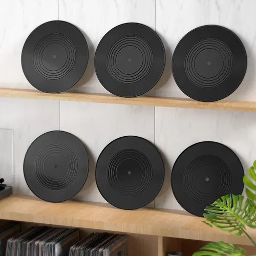 Miniatura 3 de Facmogu 12 piezas de discos de vinilo en blanco, discos de vinilo falsos de 7 pulgadas para decoración de pared estética, discos de hip hop rock