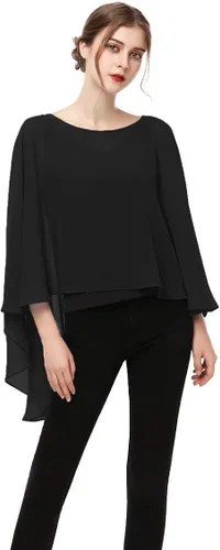 Miniatura 3 de Capelet de gasa suave capa poncho estola para mujer cubrir