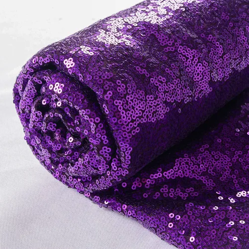 Miniatura 23 de ShinyBeauty 1 Yarda de Tela Negra por Yarda, Tela de Lentejuelas para Coser, Tela con Purpurina, Material de Lentejuelas por Yarda, Confección