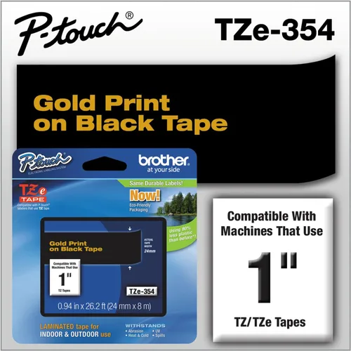 Miniatura 33 de Brother P-touch TZE-S951 - Cinta adhesiva laminada extra resistente de 1 pulgada (24 mm) de ancho, negro sobre plateado mate, laminada