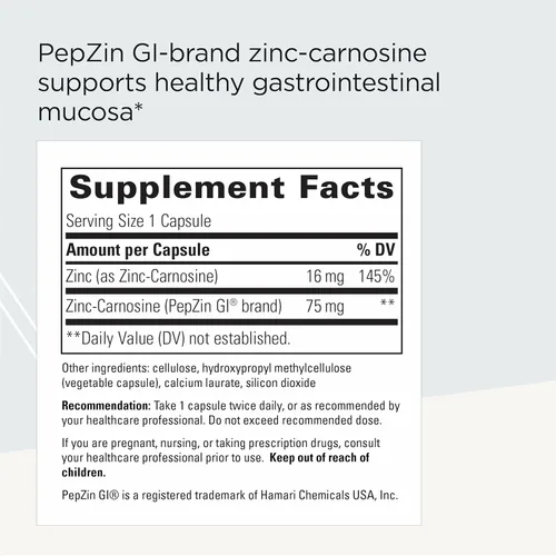 Miniatura 2 de Integrative Therapeutics Zinc-Carnosine - Apoyo para la salud digestiva y del intestino* - Suplemento para el tracto gastrointestinal - Vegano, sin