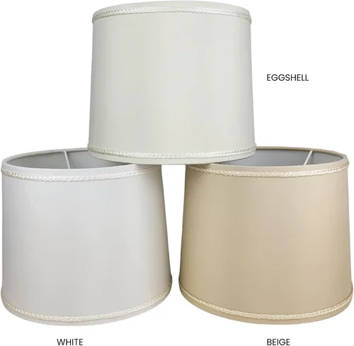 Miniatura 6 de Royal Designs, Inc. HB-641UT-9BG Pantalla de lámpara de tambor poco profundo con tapiz, Uno Fitter, 8 x 9 x 7, beige