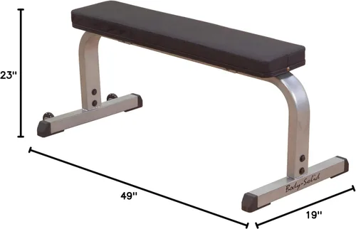 Miniatura 13 de Body-Solid (GFB350B) Banco de pesas plano de 600 libras de capacidad ajustable para entrenamiento de fuerza, estiramiento, ejercicios abdominales