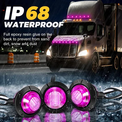 Miniatura 5 de 50 luces LED redondas de 3/4 para remolque, luces LED delanteras y traseras de 12 V, luces de remolque impermeables para camión, automóvil, autobús