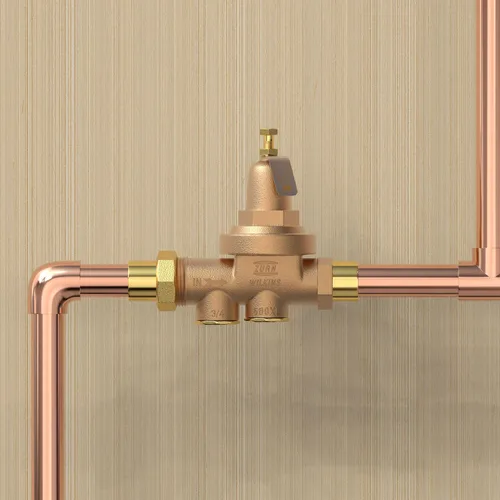 Miniatura 14 de Zurn Wilkins válvula de latón reductora de presión de agua de 3/4 de pulgada Modelo 34-600XL con válvula de revisión de paso y colador, Unión FNPT x