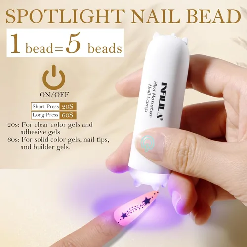 Miniatura 4 de NXJ INFILILA Mini luz UV para uñas de gel, 3 W, mini lámpara de uñas UV para mujer, hogar, salón de bricolaje, lámpara de curación flash portátil