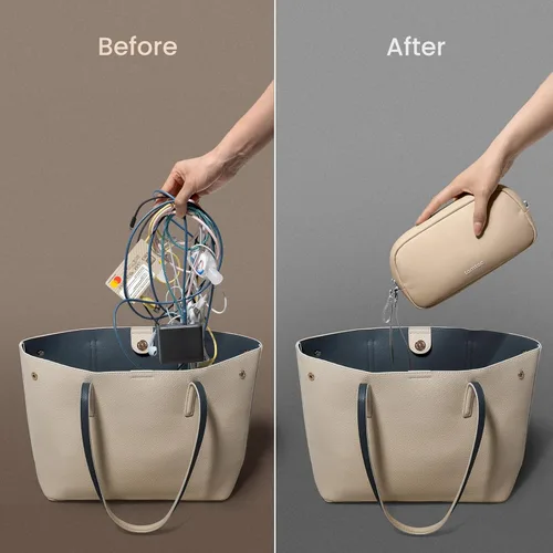 Miniatura 4 de tomtoc Organizador de Electrónicos Estuche de Viaje, Bolsa de Viaje Resistente al Agua Organizador de Cables para Artículos Esenciales, Bolsa