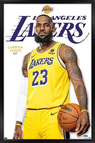 Miniatura 7 de NBA Los Angeles Lakers - Póster de pared de la serie 23 de LeBron James, 22.4 pulgadas de largo x 14.7 pulgadas de ancho, versión enmarcada