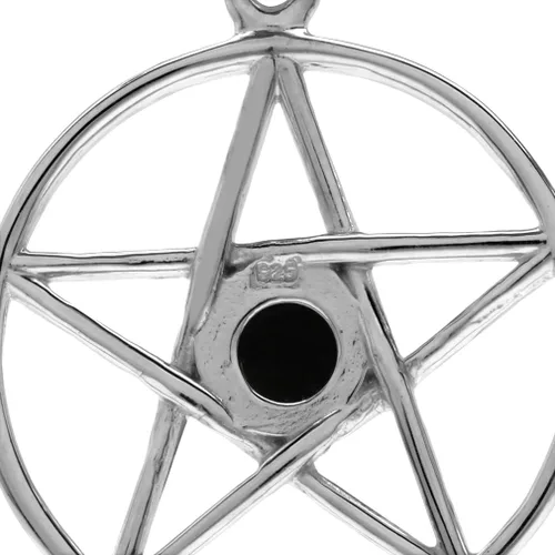 Miniatura 12 de Silvershake Colgante o colgante Wiccan de plata de ley 925 chapada en oro amarillo de 0.197 in con forma redonda de pentagrama de estrella