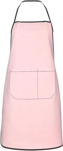 Miniatura 20 de Delantal rosa claro con bolsillos, delantales resistentes a las gotas de agua para mujeres y hombres, delantal ideal para uso doméstico y restaurante