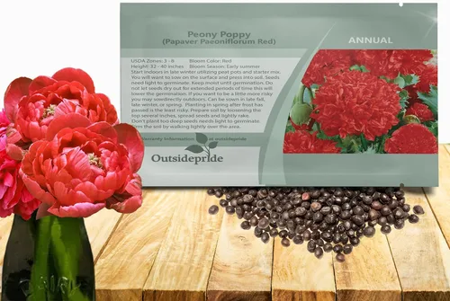 Miniatura 10 de Outsidepride Semillas de amapola de doble mezcla de peonía para plantar, 10,000 piezas anuales, tolerantes a la sequía y fáciles de cultivar
