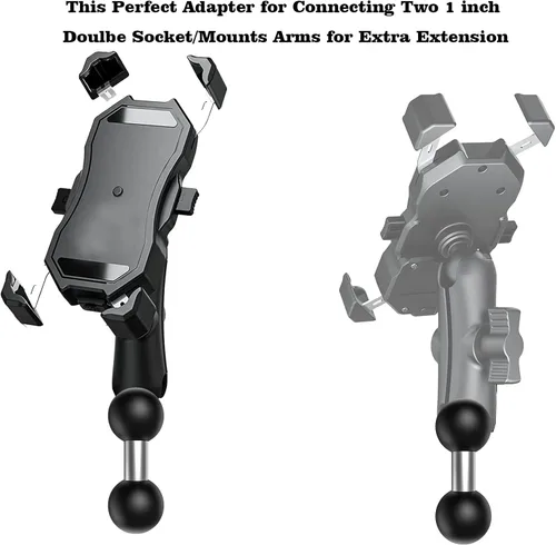 Miniatura 2 de Soporte de bola para motocicleta, accesorios de cabeza de bola de 1 pulgada, manubrio de navegación del teléfono, accesorios de soporte de espejo