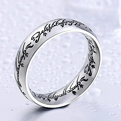 Miniatura 4 de Anillo de titanio The Lord of the Rings de 0.276 in, ajuste cómodo