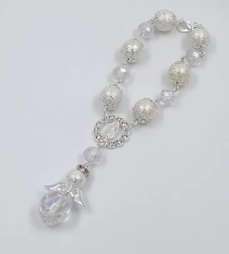 Miniatura 3 de 12 Bautismo Ángel Blanco Favores Pulsera Fiesta Favores Bautizo Recuerdos Angel Pulsera Plata