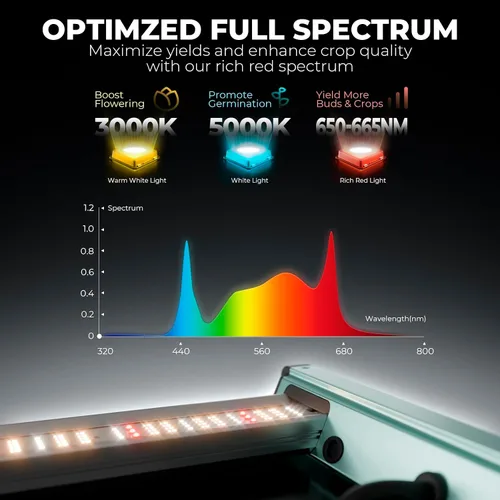 Miniatura 2 de MARS HYDRO Luz de Crecimiento LED FC1000W, Samsung LM301H EVO, con Función de Control Inteligente, ideal para agricultura vertical comercial