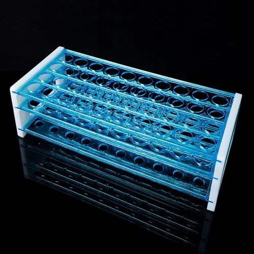 Miniatura 9 de Estante de tubo de ensayo acrílico transparente para tubos de 1.5/2/0.2 fl oz, soporte de tubo de laboratorio de 50 agujeros para tubos de ensayo