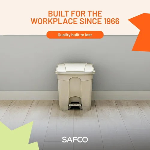 Miniatura 5 de Safco Cubo de basura de plástico para interiores, eliminación de manos libres, 8 galones, color marrón